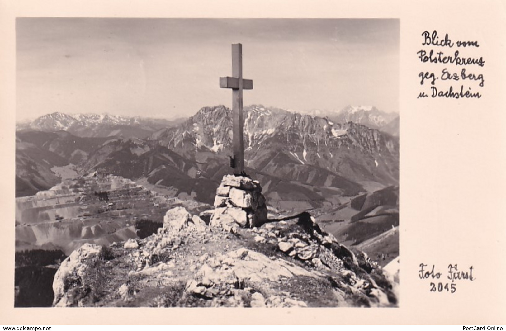 2961 - Österreich - Steiermark , Blick Vom Polsterkreuz Gegen Erzberg U. Dachstein - Gelaufen - Vordernberg