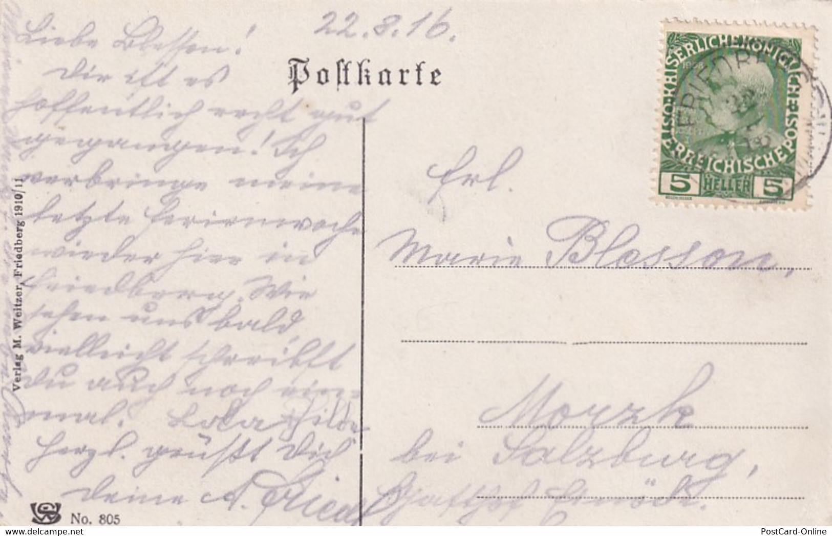 2974 - Österreich - Steiermark , Friedberg - Gelaufen 1916 - Friedberg