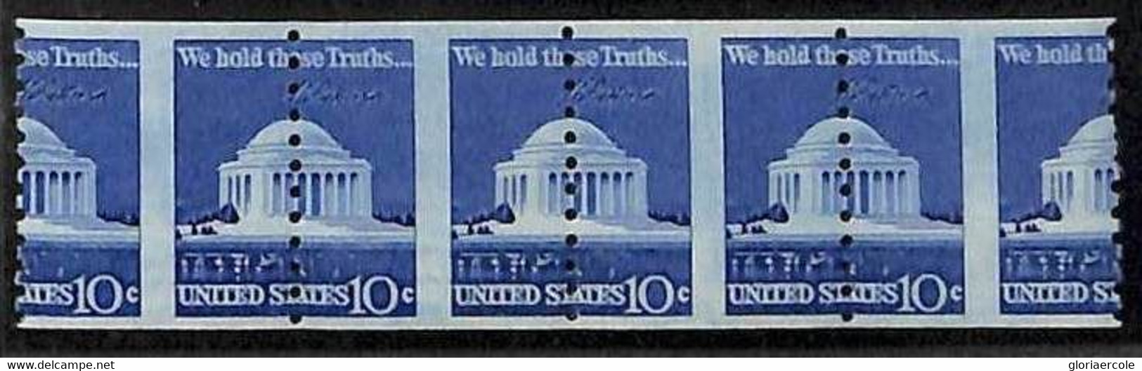 94785d - USA - STAMPS - SC # 1520  MISSPERF Strip Of Four - MNH   Architecture - Errors, Freaks & Oddities (EFOs)