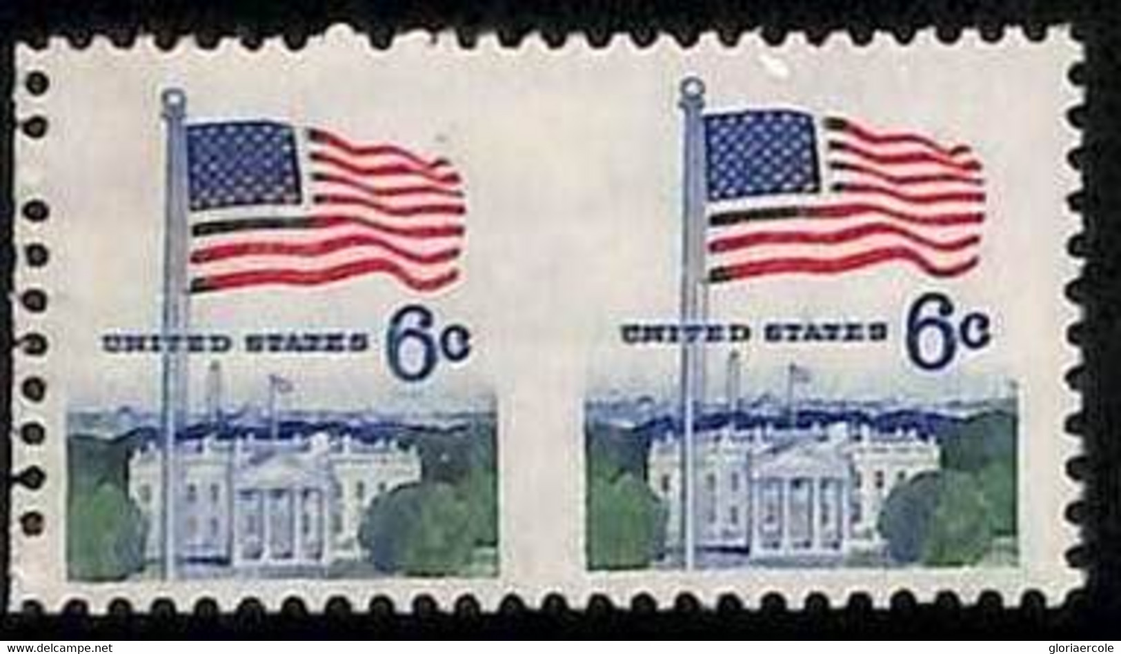 94786a - USA - STAMPS - SC # 1338De IMPERF Pair  - MNH   Flags WHITE HOUSE - Varietà, Errori & Curiosità