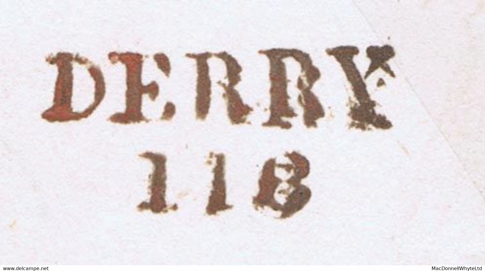 Ireland Derry 1831 Small Unframed PAID Of Derry With DERRY 118 Mileage Mark On Banking Cover To Glasgow - Vorphilatelie