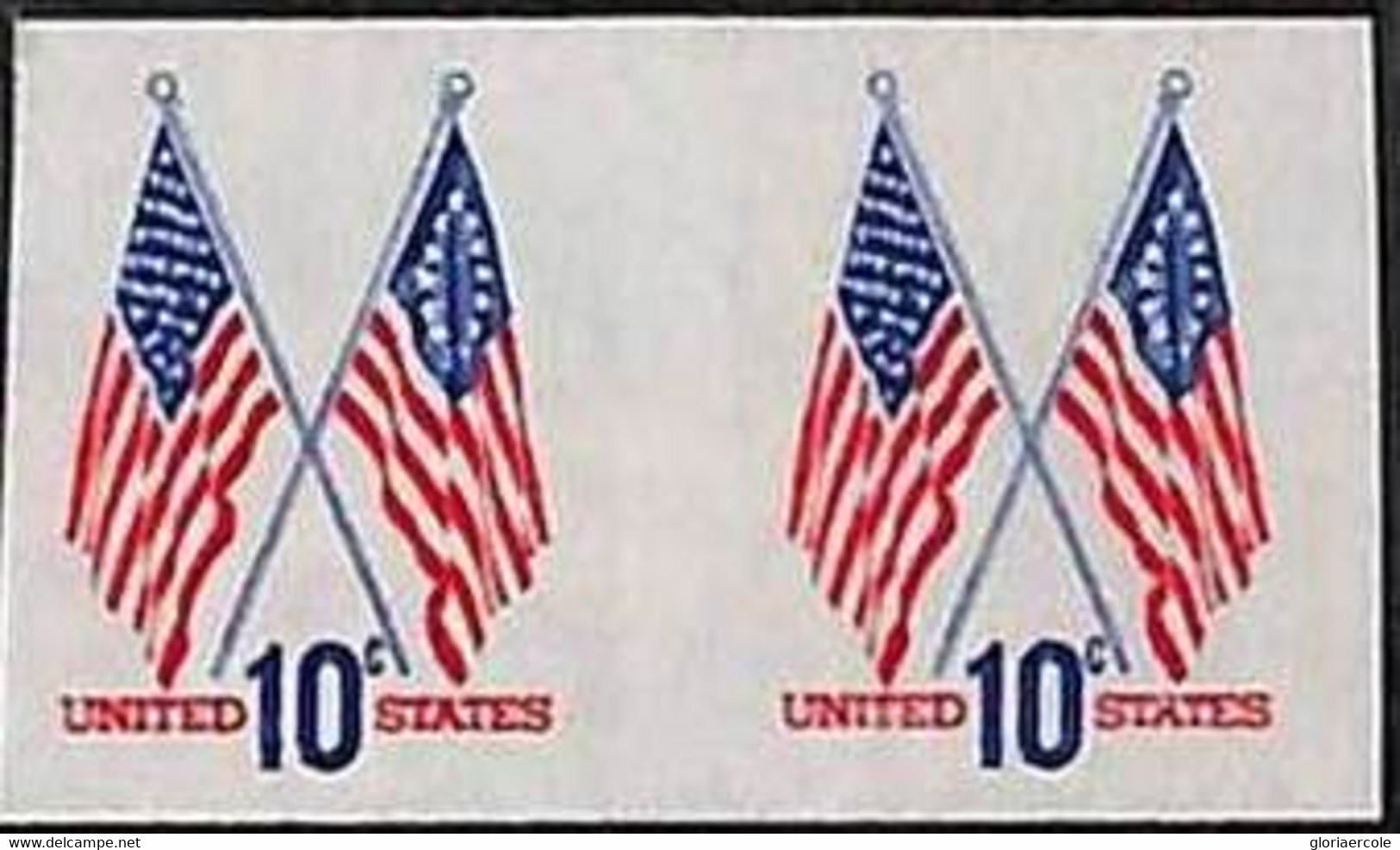 94800b -  USA - STAMPS - SC #  1519a  IMPERF PAIR - MNH Flags - Variedades, Errores & Curiosidades
