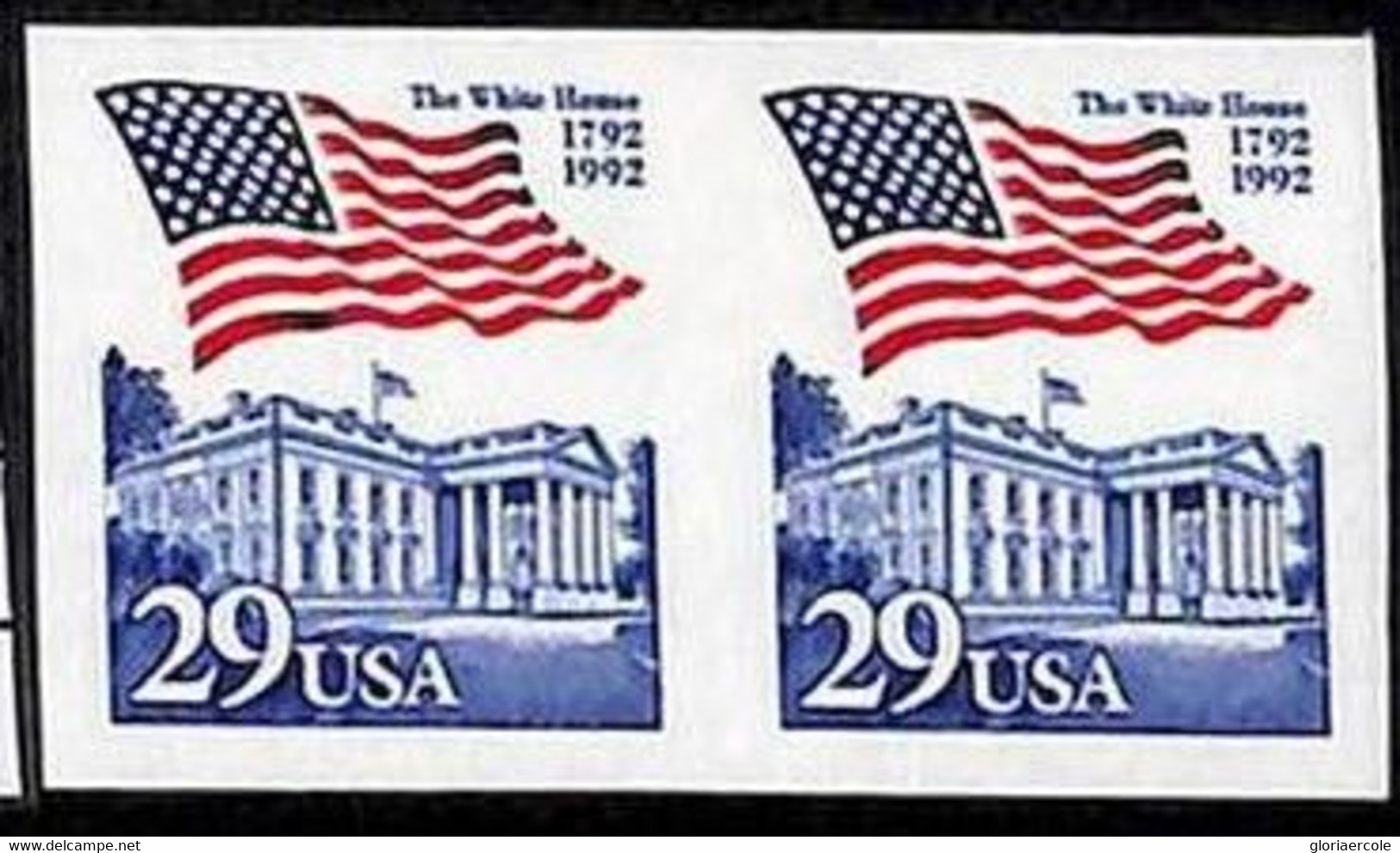 94800h -  USA - STAMPS - SC #  2609a IMPERF PAIR - MNH Flags WHITE HOUSE - Variétés, Erreurs & Curiosités