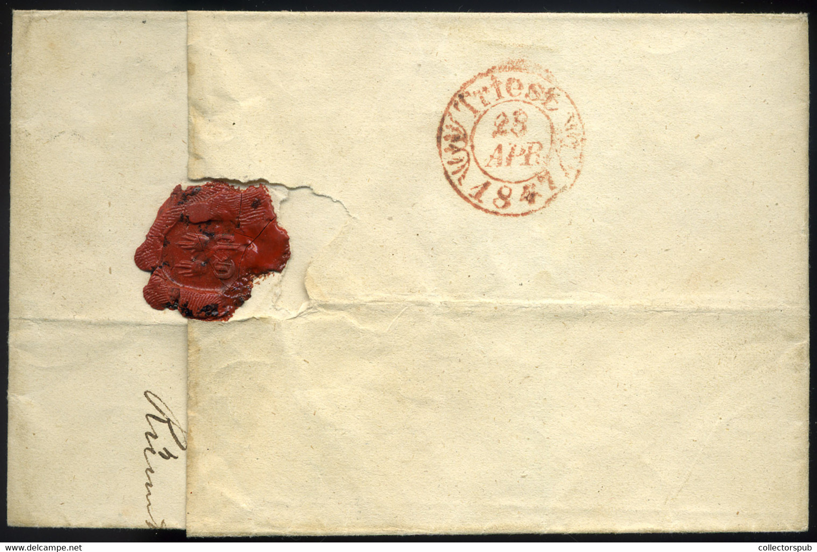 AGRAM 1847. Bélyeg Előtti Levél Trisetbe Küldve  /  AGRAM 1847 Pre-stamp Letter To Trieste - ...-1867 Préphilatélie