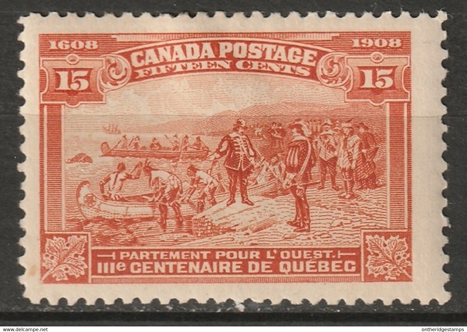 Canada 1908 Sc 102 Mi 90 Yt 91 MH* Some Disturbed Gum - Unused Stamps