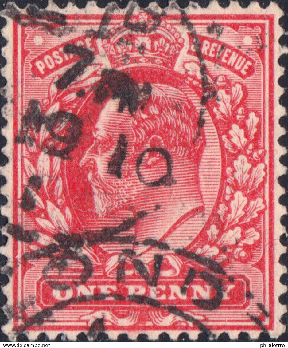 GB - KEVII - 1910 SG219 1d Scarlet Used LONDON EC 1d Late Fee Hooded CDS - Gebruikt