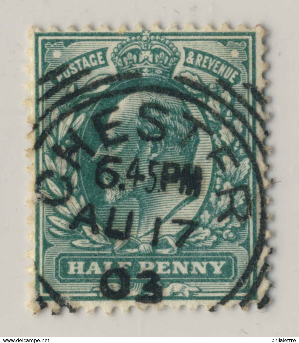 GB KEVII SG215/6 1/2d BLUE-GREEN USED SQUARED CDS T.I CHESTER (CHESHIRE) - Gebraucht