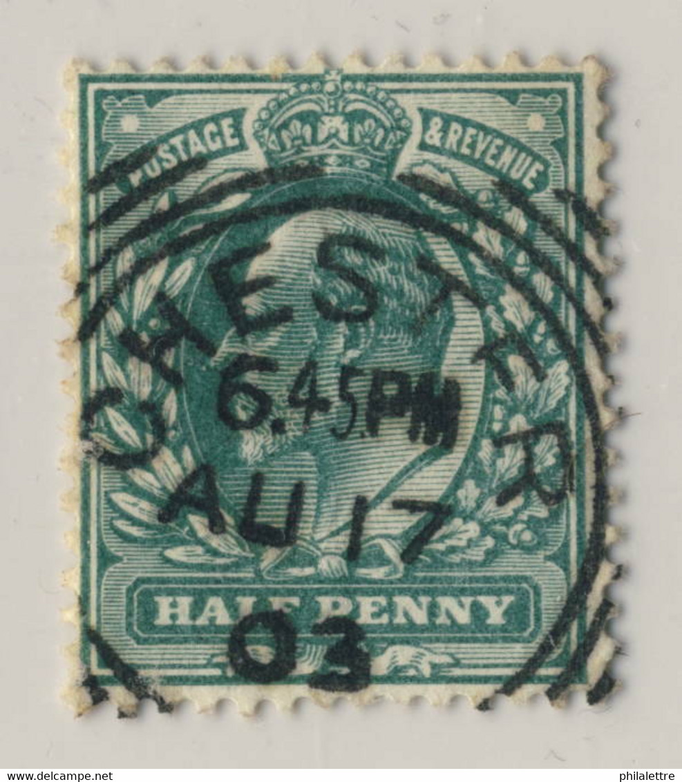 GB KEVII SG215/6 1/2d BLUE-GREEN USED SQUARED CDS T.I CHESTER (CHESHIRE) - Usados