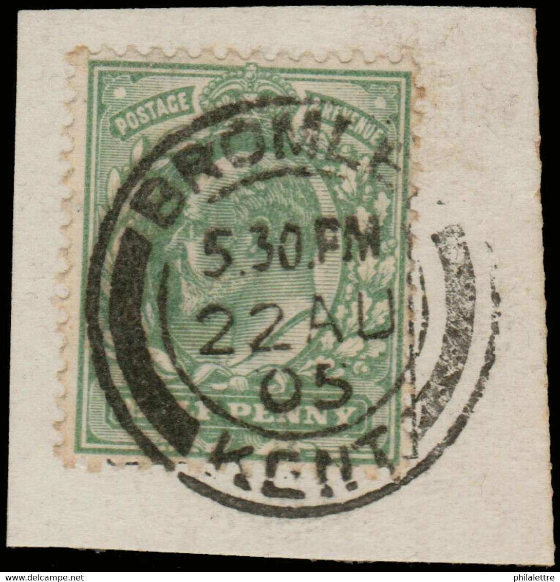 GB - 1905 KEVII SG 218 Used "BROMLEY / KENT" Double Circle Date Stamp /piece - Oblitérés