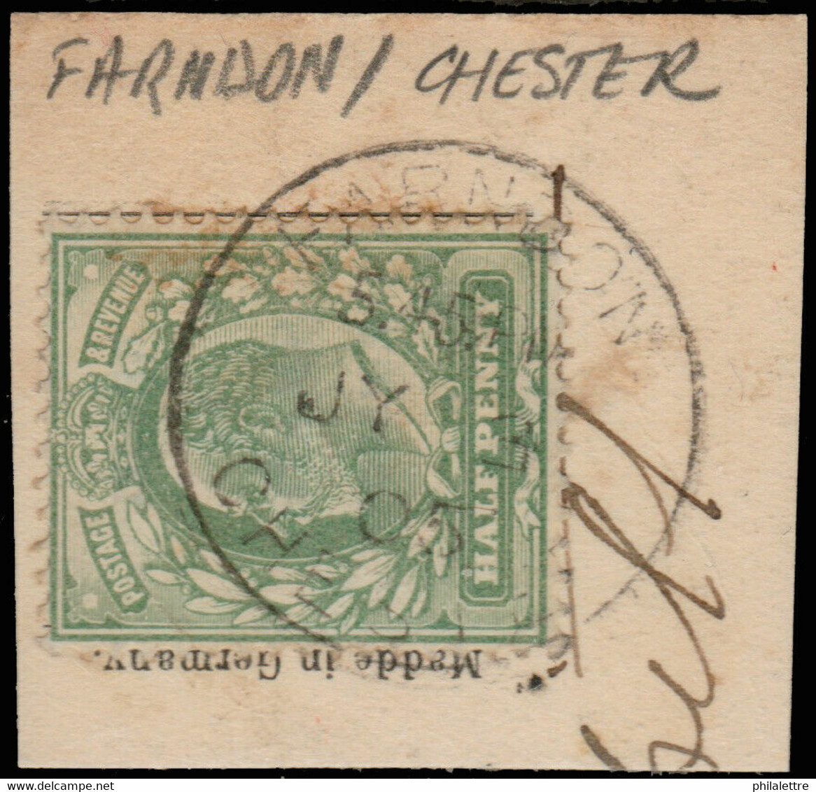 GB - 1905 KEVII SG 218 Used " FARNDON / CHESTER " Circle Date Stamp - Usados