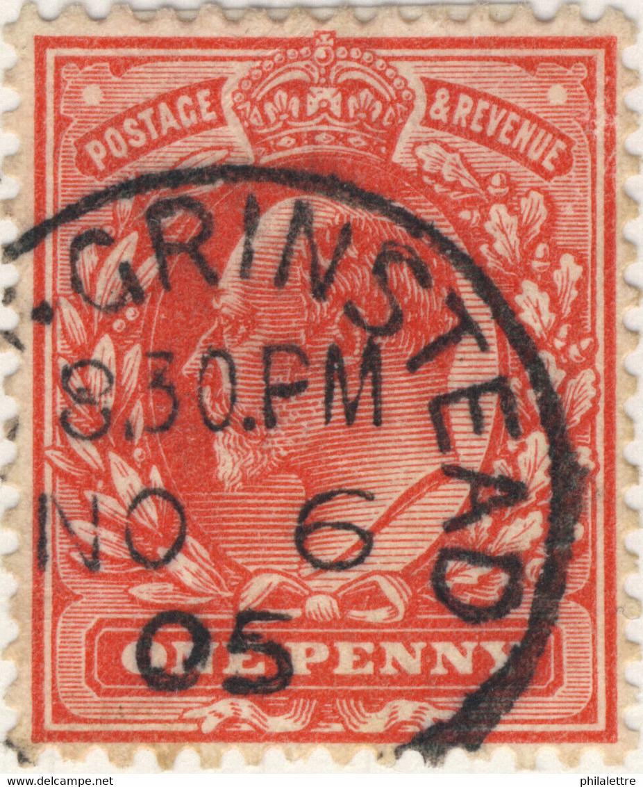 GB - KEVII 1905 (Nov 6) " (EAST)-GRINSTEAD " (West Sussex) Thimble CDS On SG219 - Usati