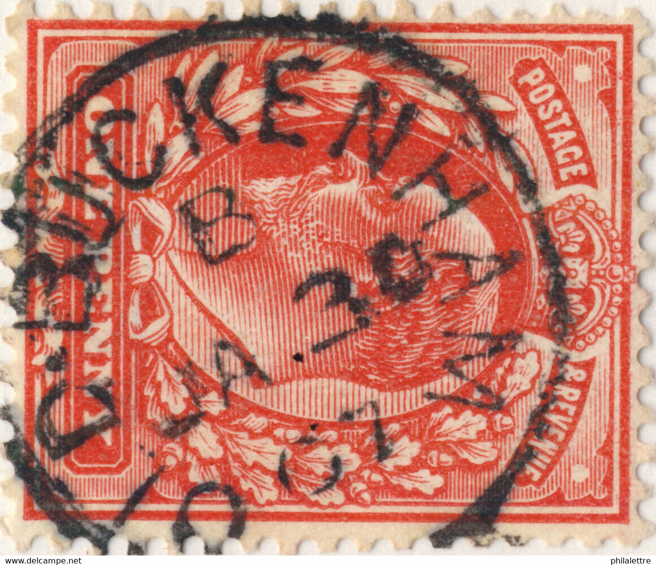 GB  - KEVII 1907 (Jan 30) - " OLD-BUCKENHAM " (Norfolk) Thimble CDS On SG219 - Used Stamps