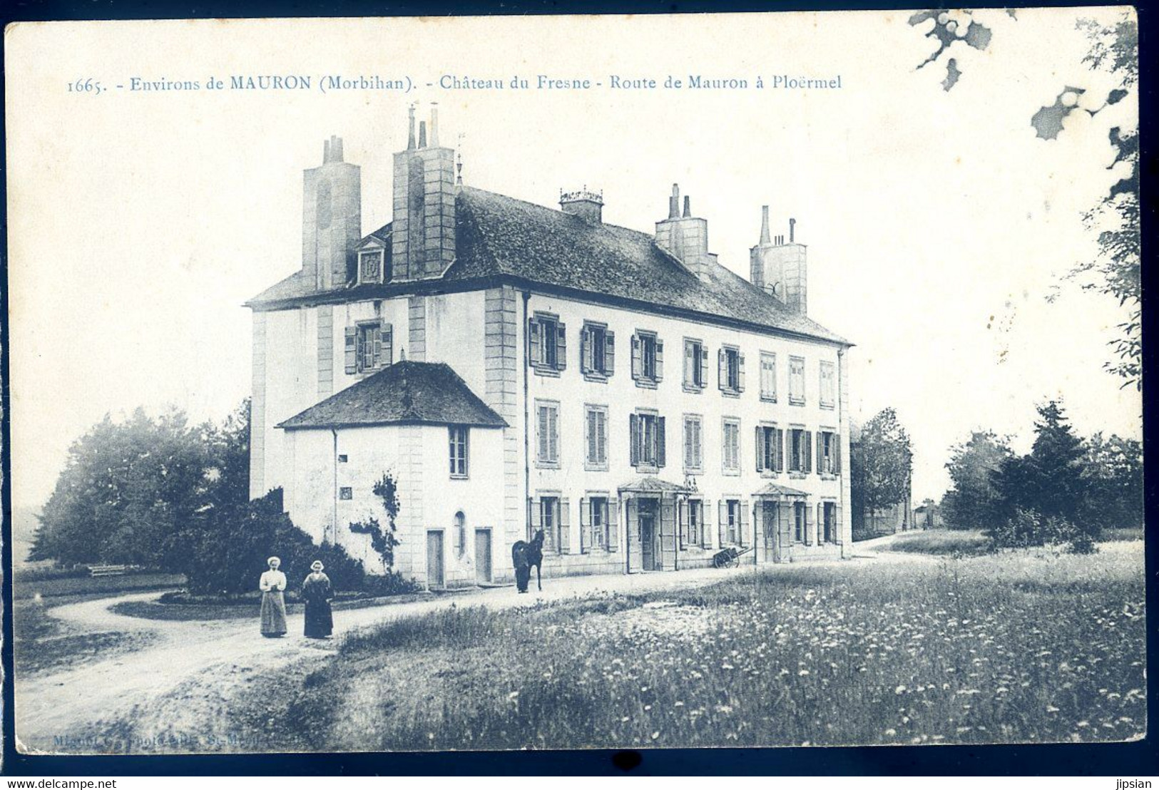 Cpa Du 56 Environs De Mauron -- Château Du Fresne -- Route De Mauron à Ploërmel    AVR20-04 - Andere & Zonder Classificatie