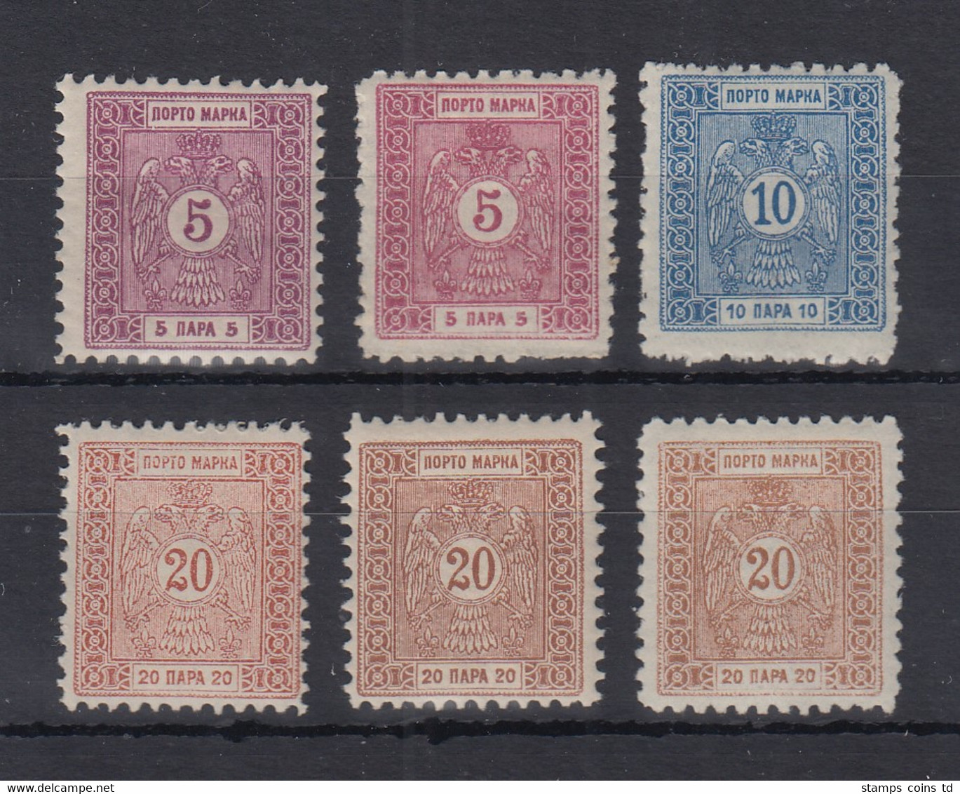 Serbien 1898-1909 Portomarken Mi.-Nr. 6-8 Alle Varianten Kpl. Ungebraucht * - Serbia