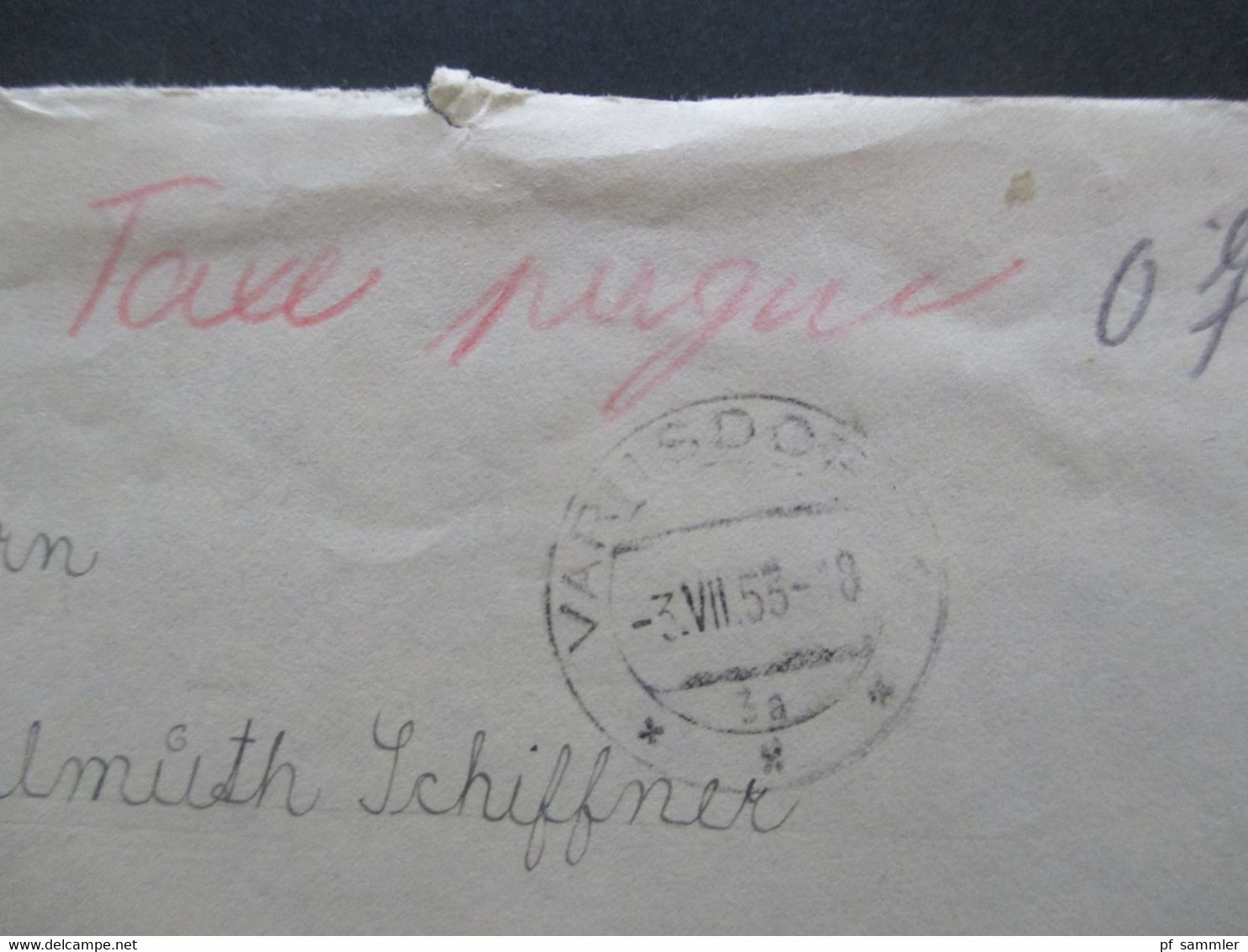 CSSR 1953 Bartaxe / Taxe Percue Stempel Varnsdorf - Großschönau In Sachsen Brief Mit Inhalt - Briefe U. Dokumente