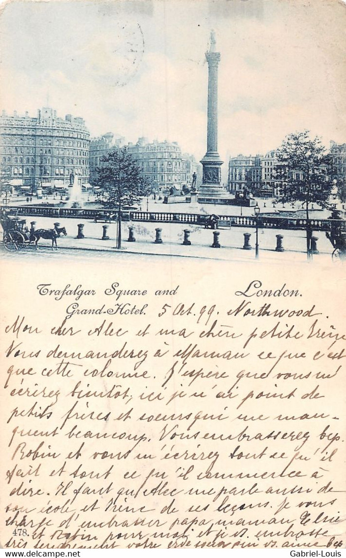 London Trafalgar Square Grand Hôtel - 1899 - Other & Unclassified