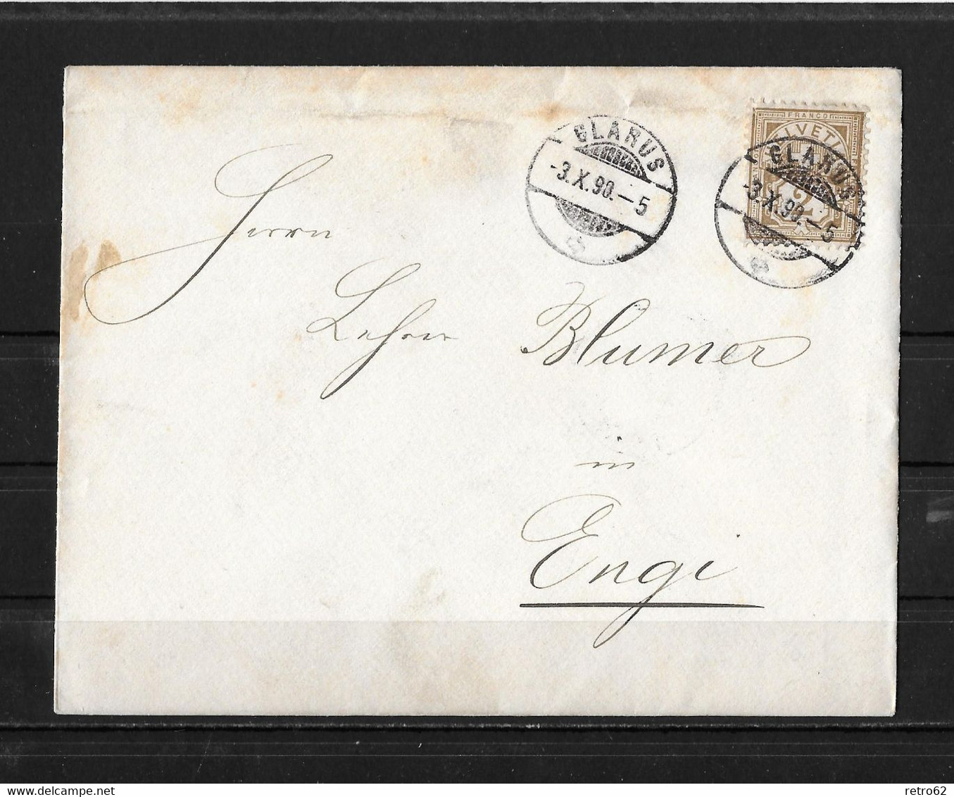 HEIMAT GLARUS → 1890 Briefumschlag Mit Inhalt Verlobungs-Anzeige Von GLARUS Nach ENGI   ►RAR◄ - Autres & Non Classés