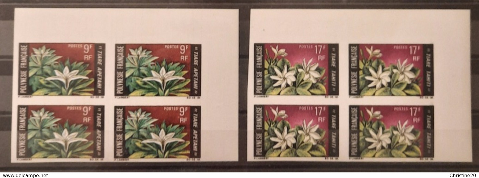 Polynésie Française/French Polynesia 1968 N°64/65 Bloc De 4 CdF Nd**TB - Sin Dentar, Pruebas De Impresión Y Variedades