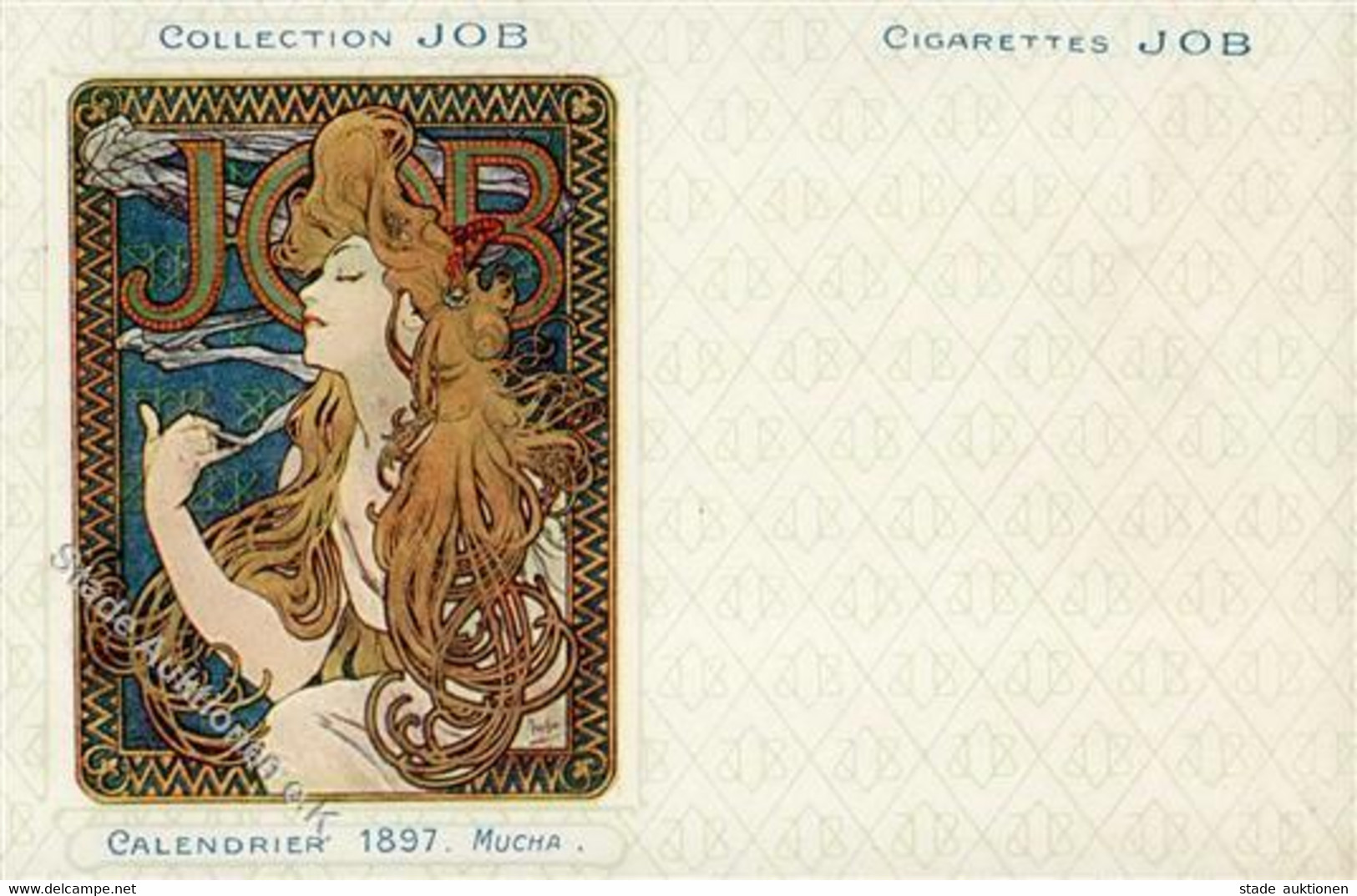 Mucha, Alfons Collection JOB Calendrie 1897 II (kl. Einriss) R! - Mucha, Alphonse