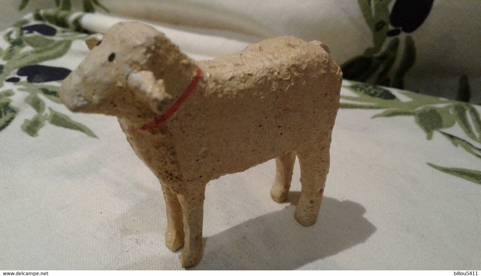 ANCIEN JOUET , Petit MOUTON En Bois Peint   ERZGEBIRGE , Fin XIX . - Toy Memorabilia