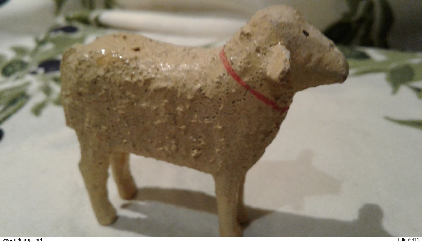 ANCIEN JOUET , Petit MOUTON En Bois Peint   ERZGEBIRGE , Fin XIX . - Toy Memorabilia