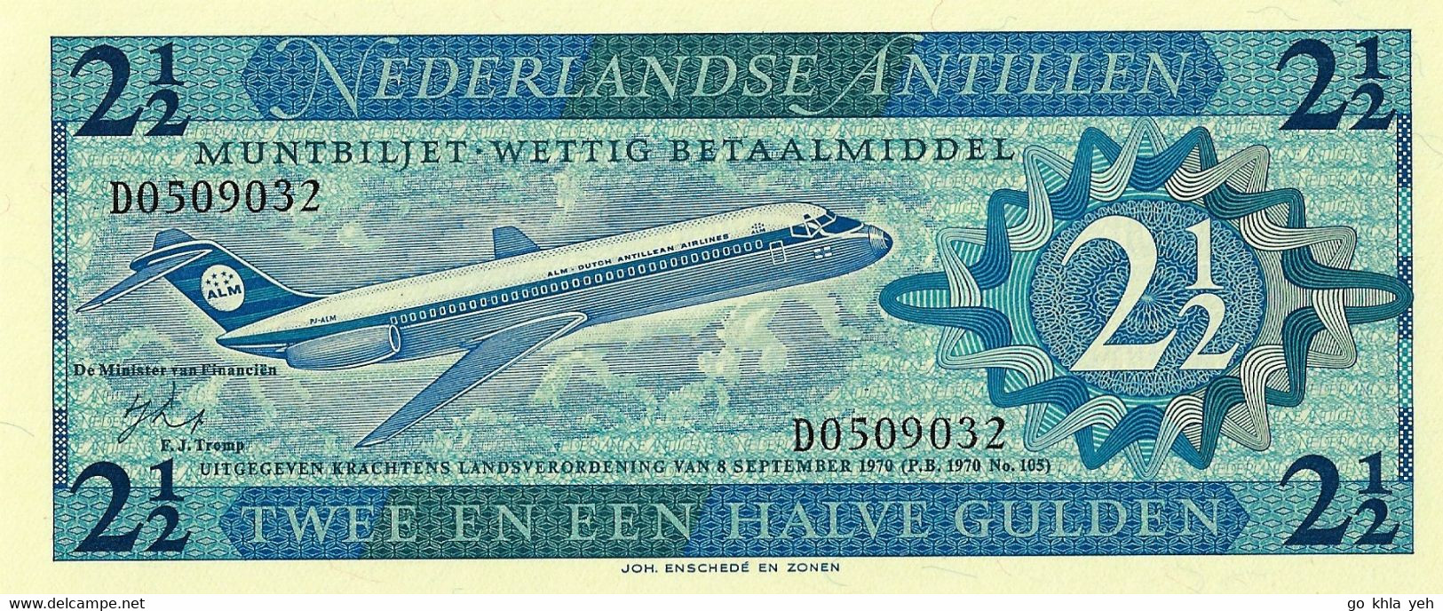 ANTILLES NEERLANDAISES 1970 2,5 Gulden - P.21a Neuf UNC - Niederländische Antillen (...-1986)