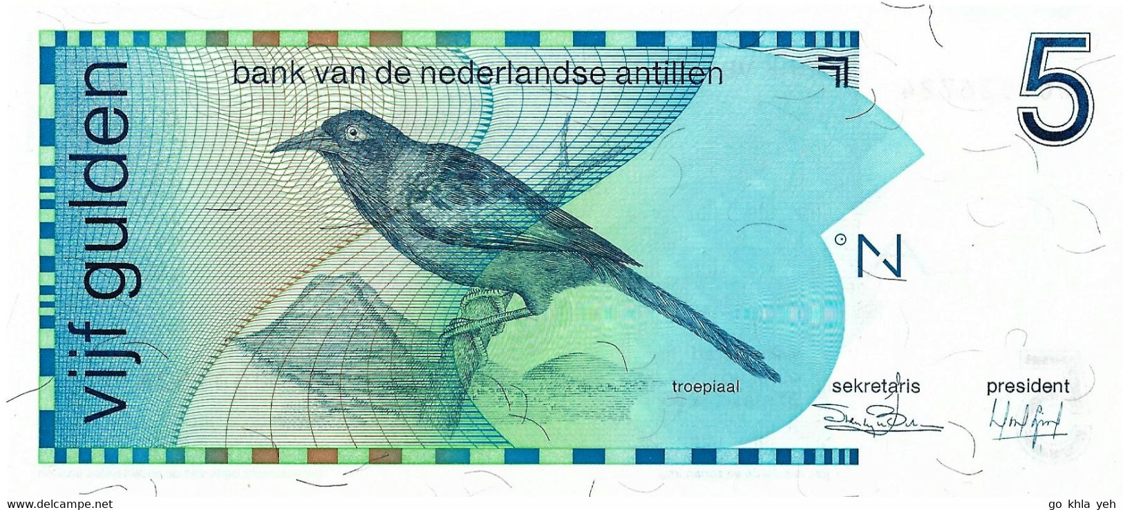 ANTILLES NEERLANDAISES 1986 5 Gulden - P.22a Neuf UNC - Niederländische Antillen (...-1986)