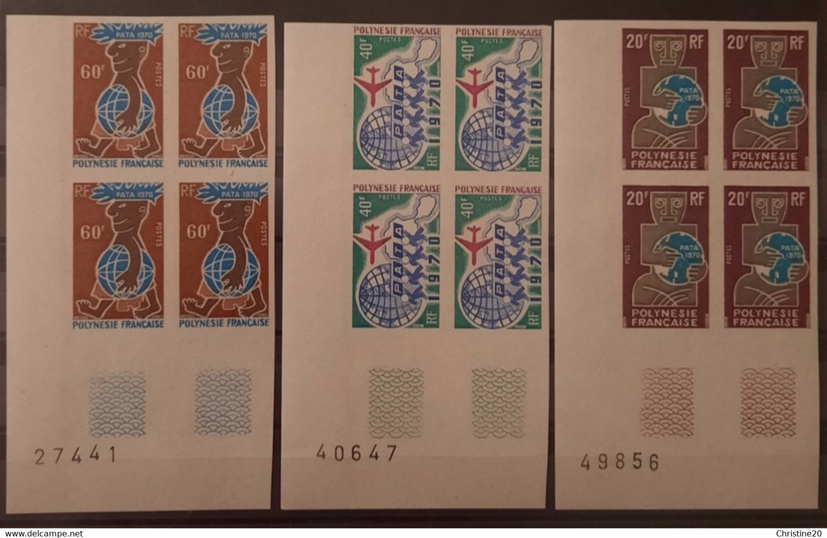 Polynésie Française/French Polynesia 1969 N°77/79 Nd Bloc De 4 CdF**TB - Non Dentelés, épreuves & Variétés