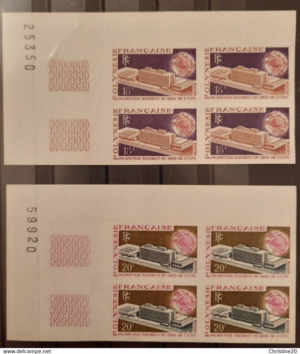 Polynésie Française 1970 N°80/81 Nd Bloc De 4 CdF**TB - Non Dentelés, épreuves & Variétés