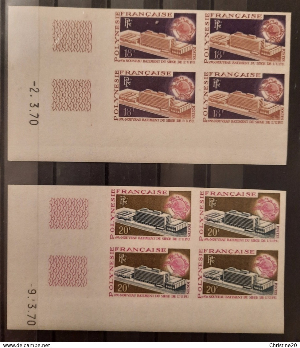 Polynésie Française/French Polynesia 1970 N°80/81 Nd Bloc De 4 Cd**TB - Imperforates, Proofs & Errors