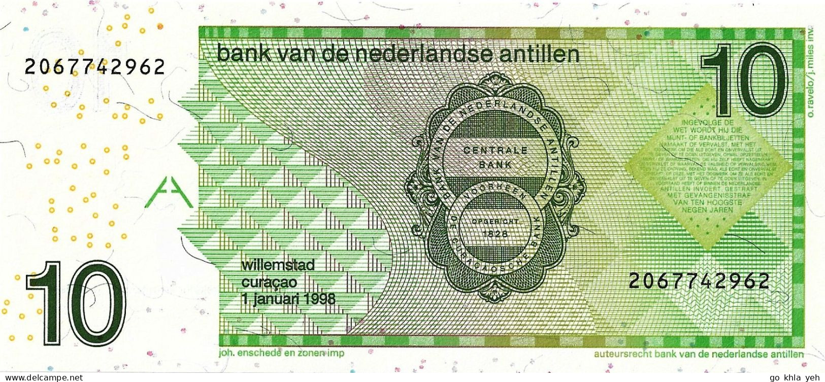 ANTILLES NEERLANDAISES 1998 10 Gulden - P.28a Neuf UNC - 2 - Sonstige & Ohne Zuordnung