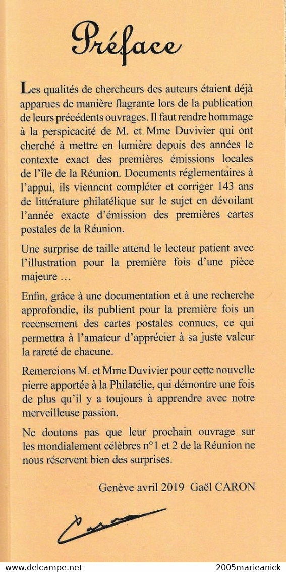 ILE DE LA REUNION Tome1bis.-1875 Émissions Locales Les Cartes Postales Provisoires & Autres Cartes Postales Précurseurs - Covers & Documents