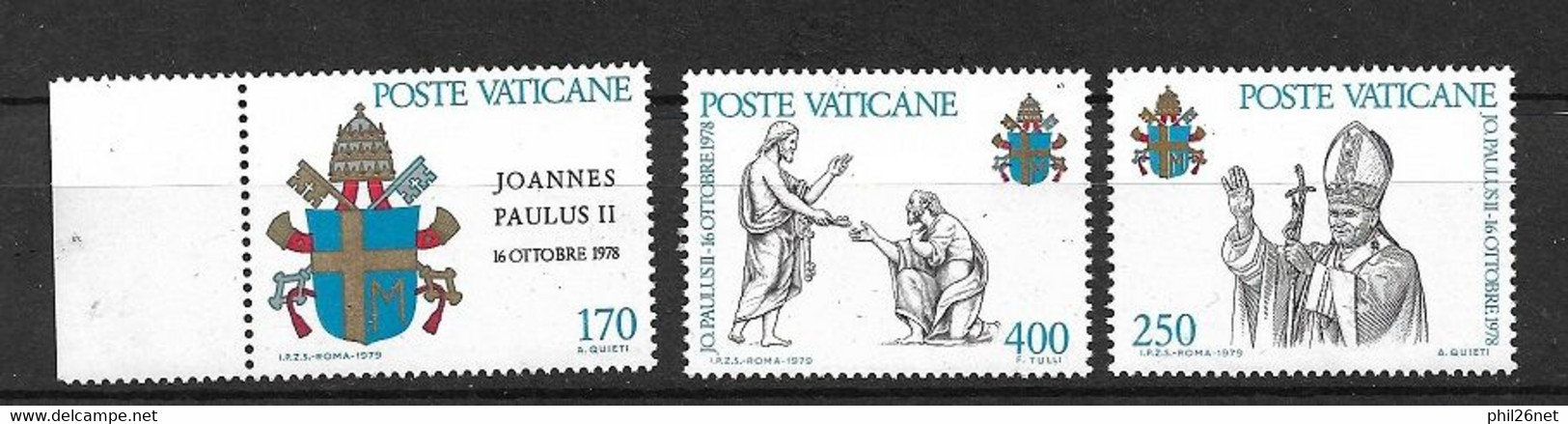 Vatican  N°666 à 668  Jean Paul  II  Neufs  * *       B / TB     - Ongebruikt
