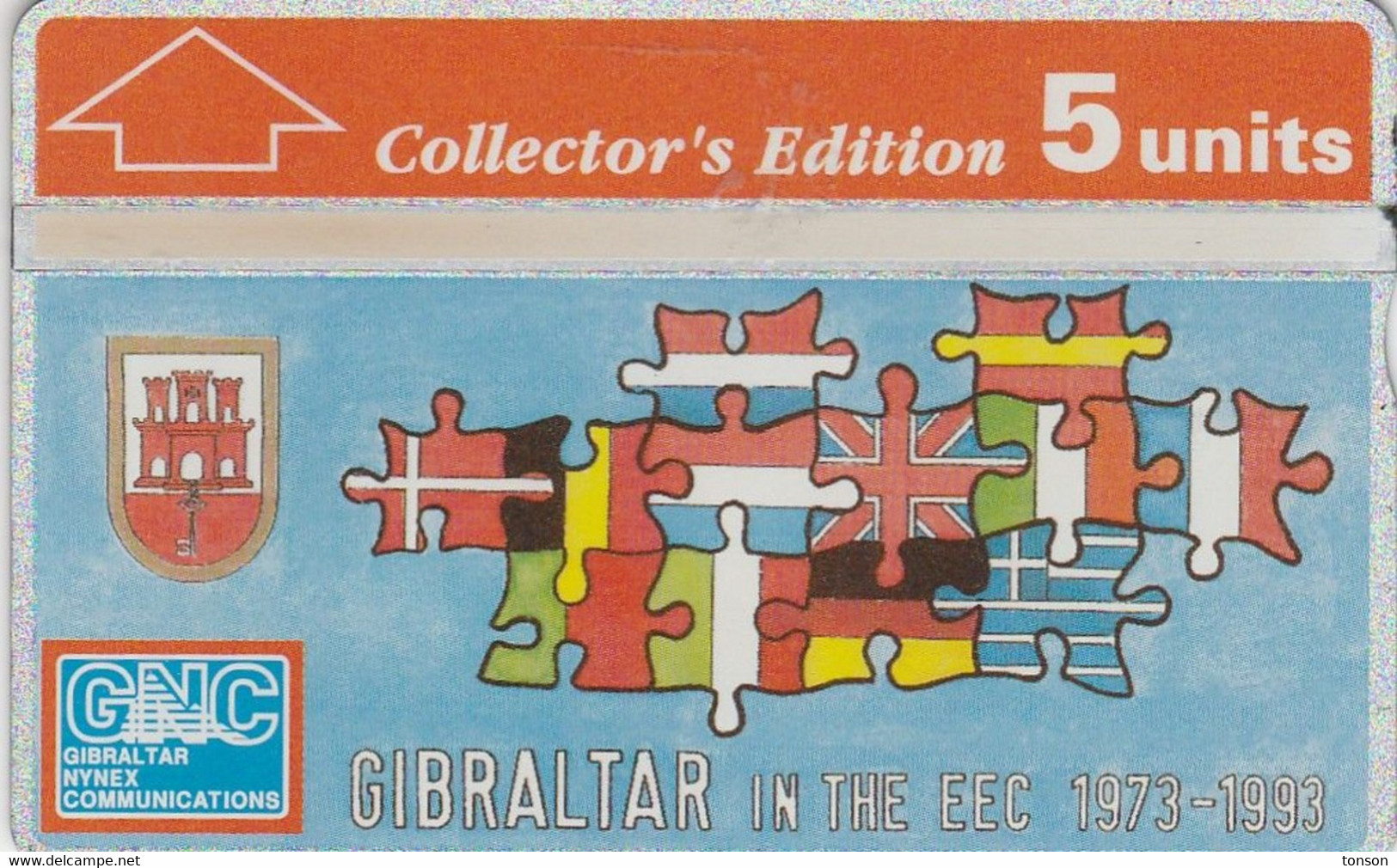 Gibraltar, GIB-31, 20 Years Of Gibraltar In The Eec Collectors Ed, Flags, Mint, 2 Scans - Gibraltar