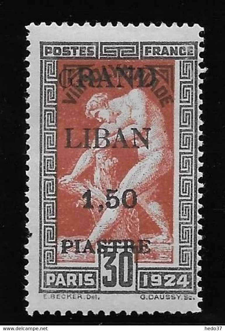 Grand Liban N°20 - Variété G Maigre - Neuf * Avec Charnière - Manque 1 Dent Sinon TB - Neufs