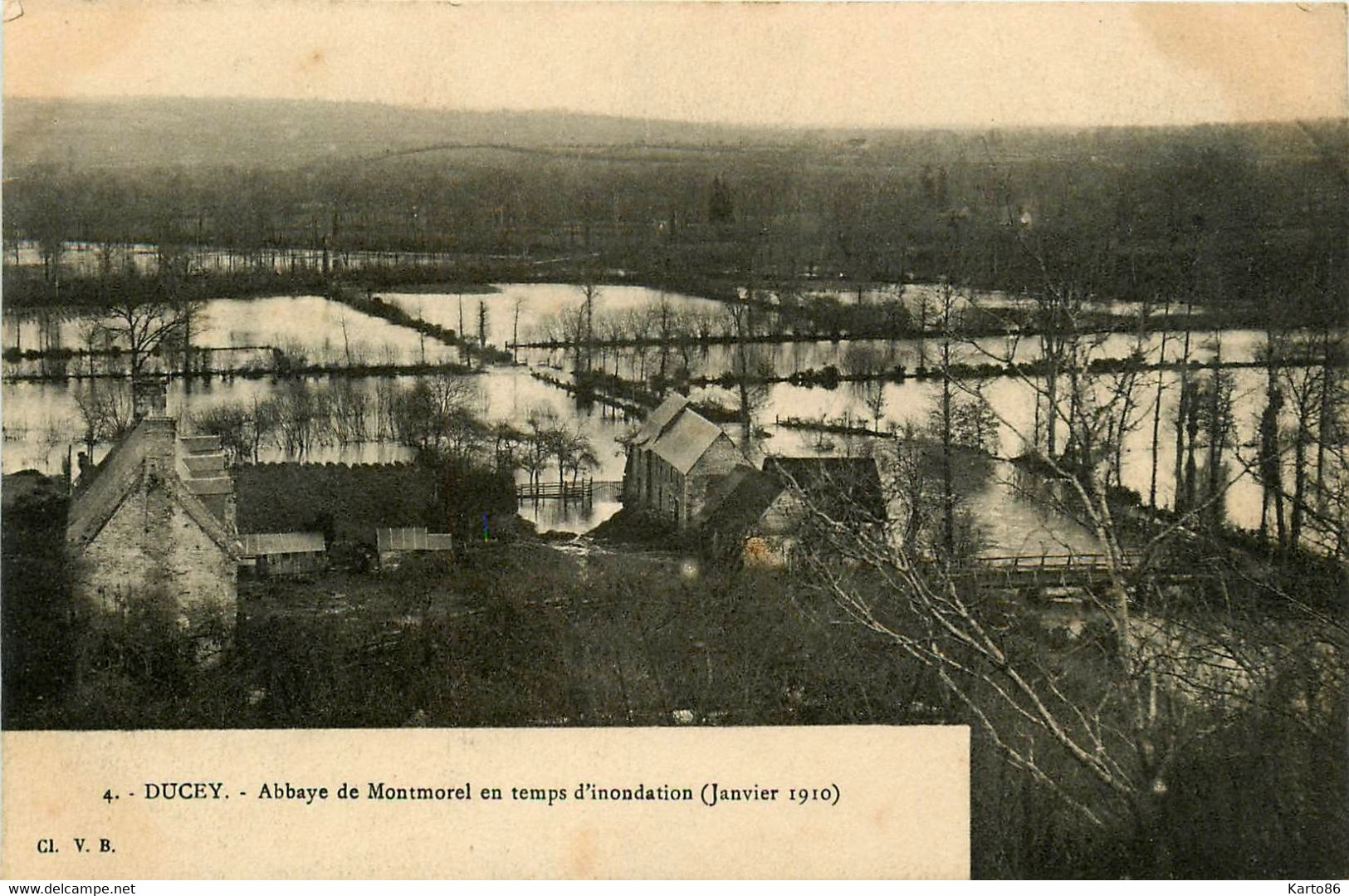 Ducey * Vue Sur L'abbaye De Montmorel En Temps D'inondation * Janvier 1910 * Crue - Ducey
