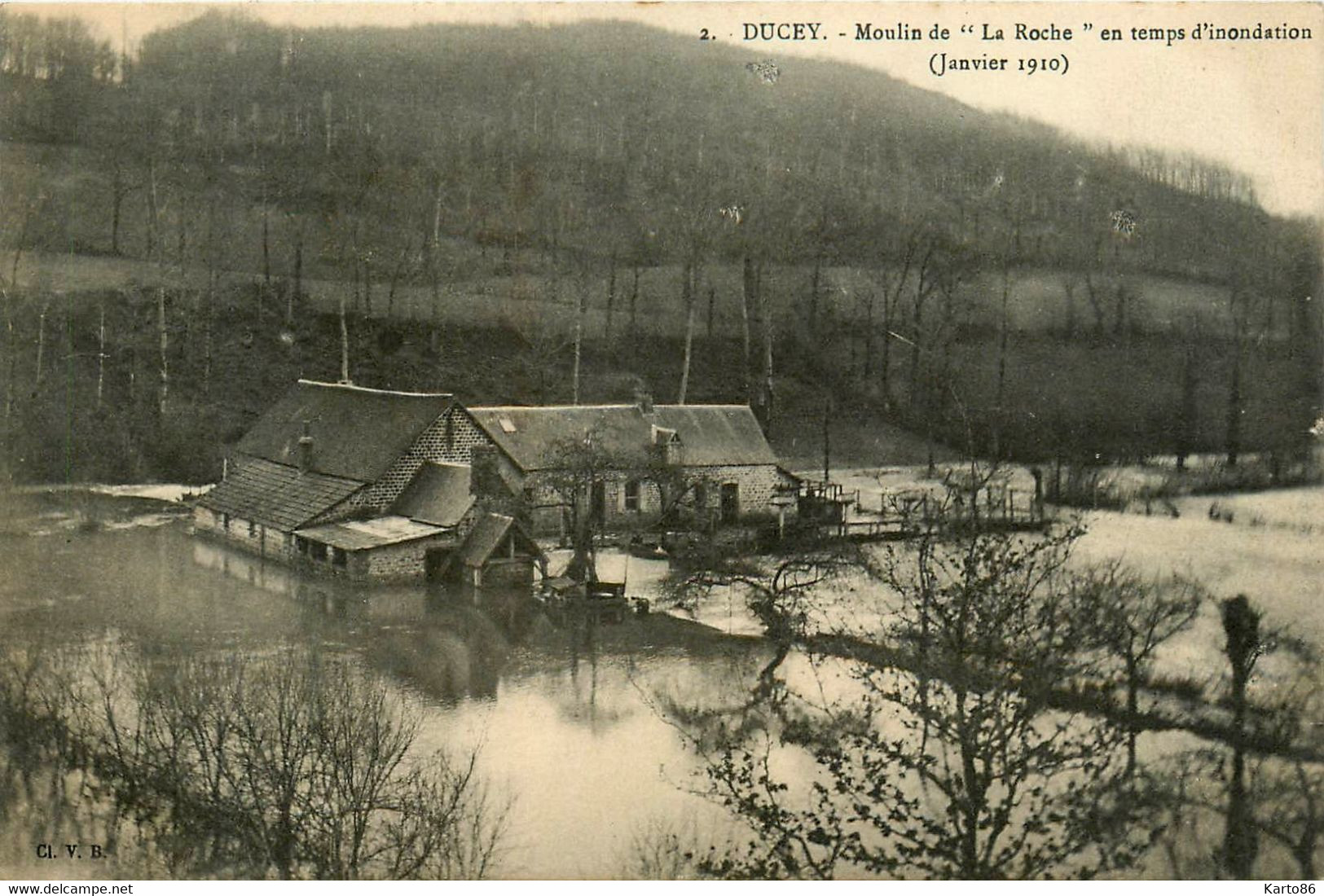 Ducey * Le Moulin De La Roche En Temps D'inondation * Janvier 1910 * Crue - Ducey