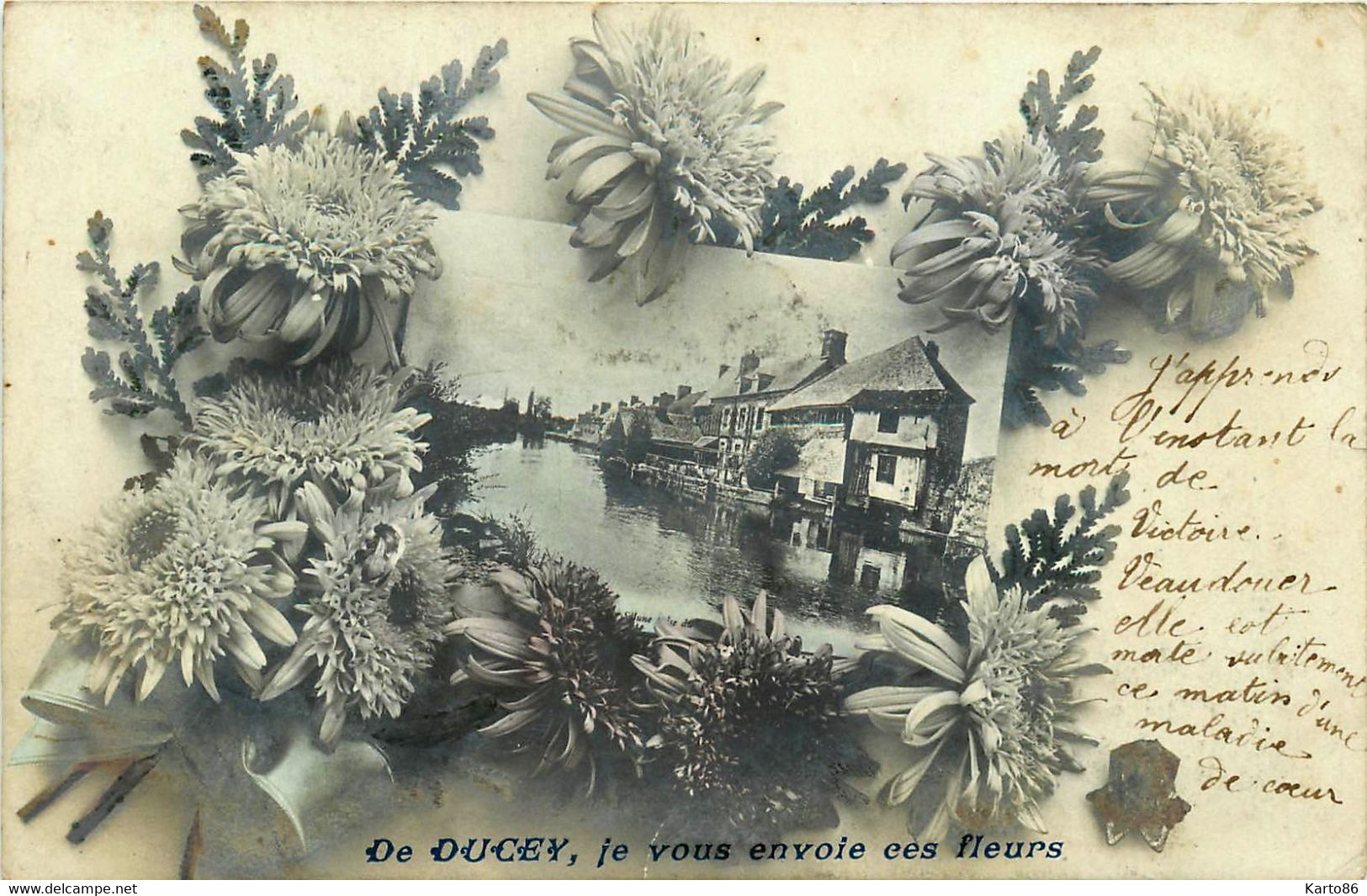 Ducey * Carte Photo * Je Vous Envoie Ces Fleurs De La Commune * Souvenir - Ducey
