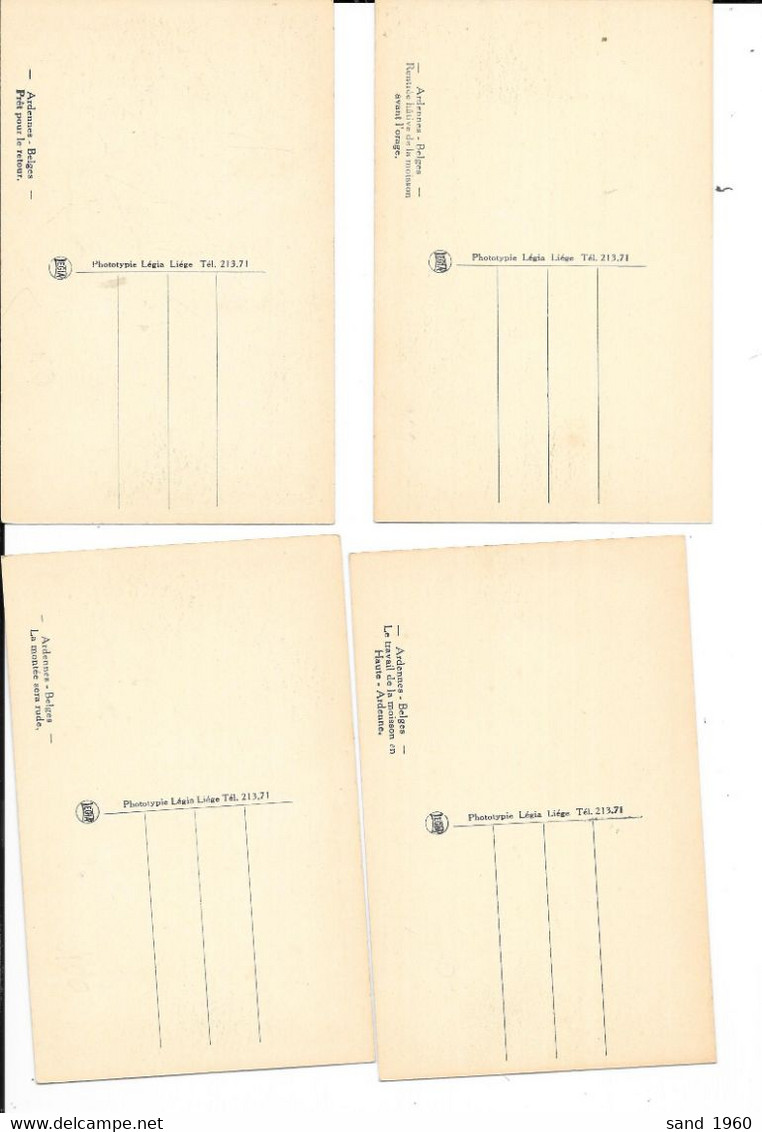 Ardennes Belges - Lot De 4 Cartes Postales - Ph: Legia - 2 Scans - Sonstige & Ohne Zuordnung