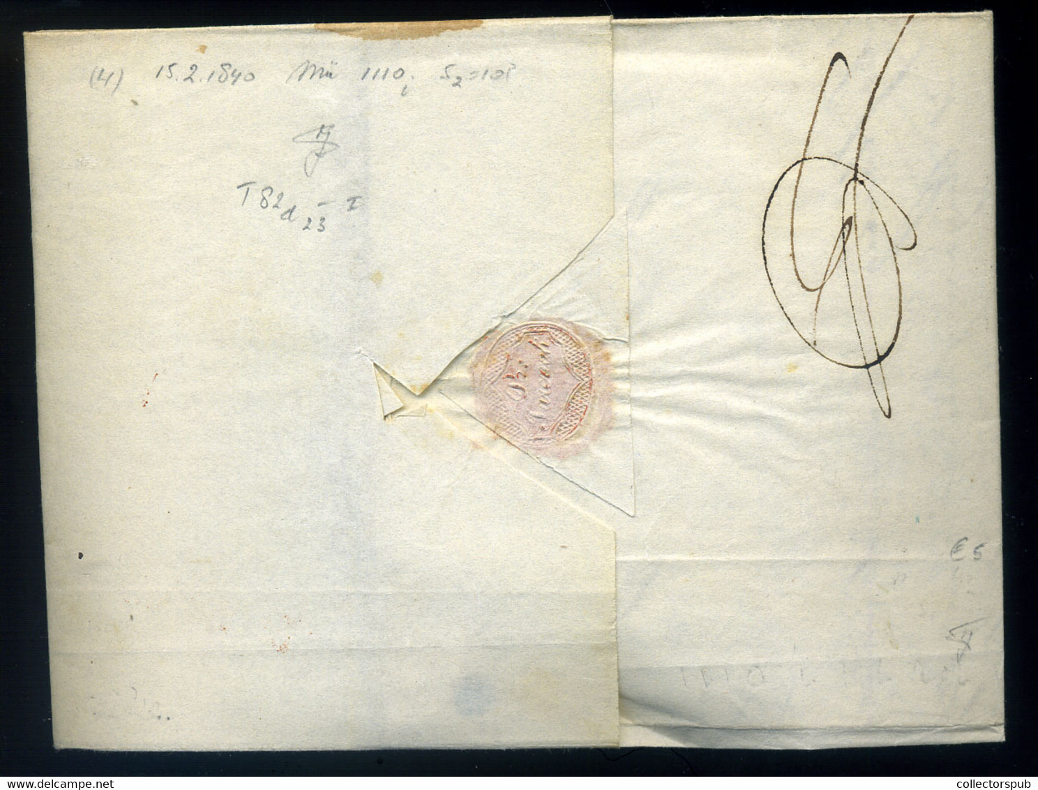 PESTH 1840. Levél, Tartalommal Piros Bélyegzéssel Pohorellára Küldve  /  1840 Letter With Cont. Red Pmk To Pohorella - ...-1867 Voorfilatelie