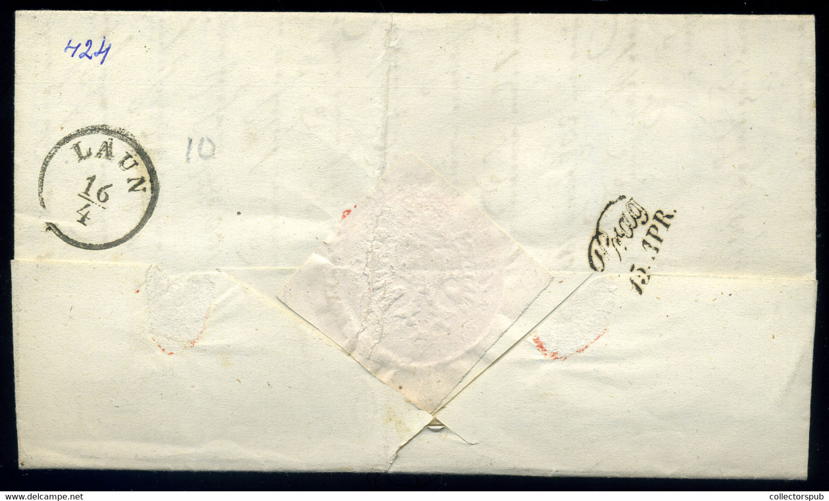 POZSONY 1851. Levél , Tartalommal , 9Kr Portóval Laun-ba Küldve  /  Letter , Cont, 9Kr Postage Due To Laun - ...-1867 Prefilatelia
