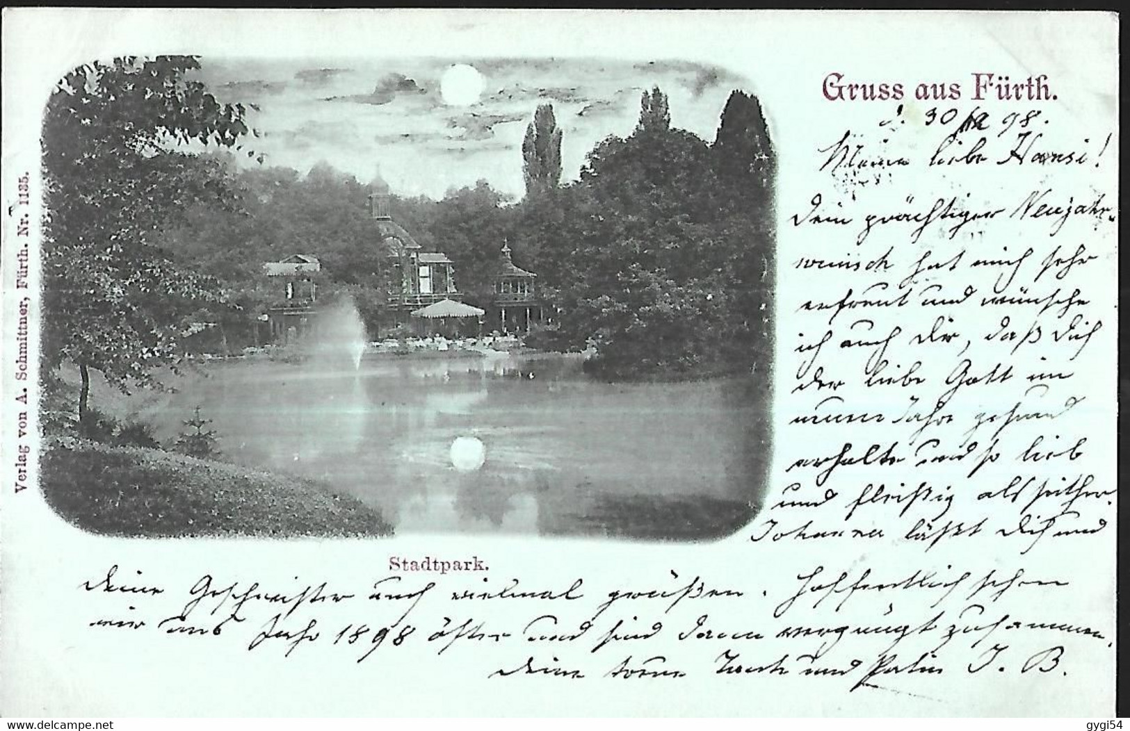 Gruss Aus Fürth   Stadtpark   AK 1898 - Fuerth