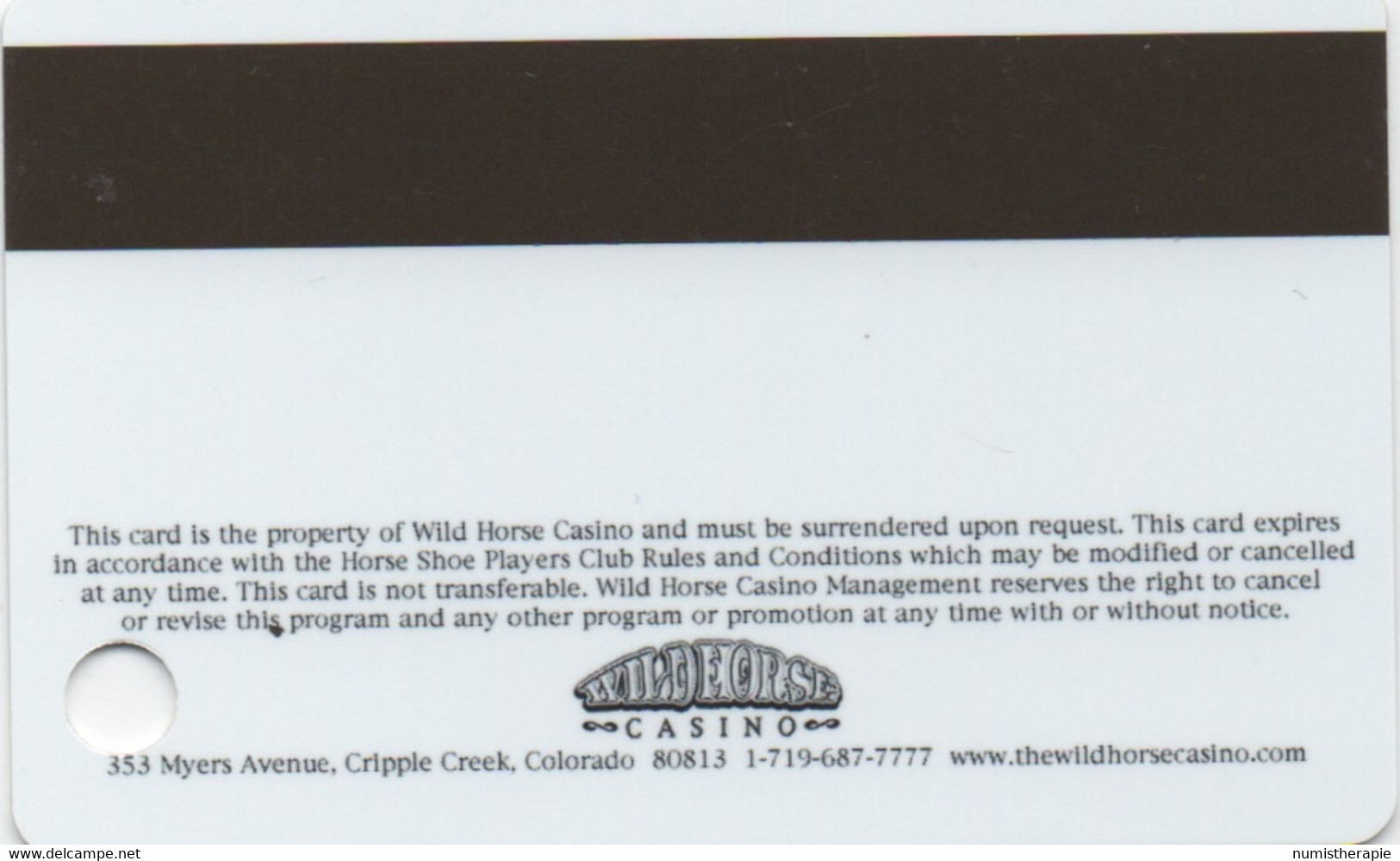 Wild Horse Casino : Cripple Creek CO - Tarjetas De Casino