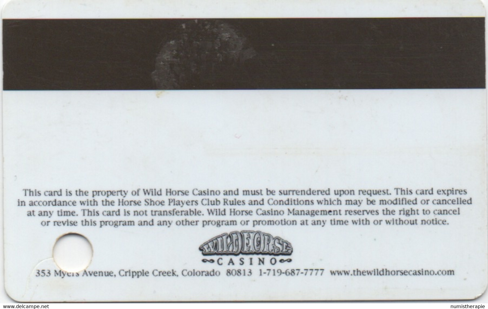 Wild Horse Casino : Cripple Creek CO - Casinokarten