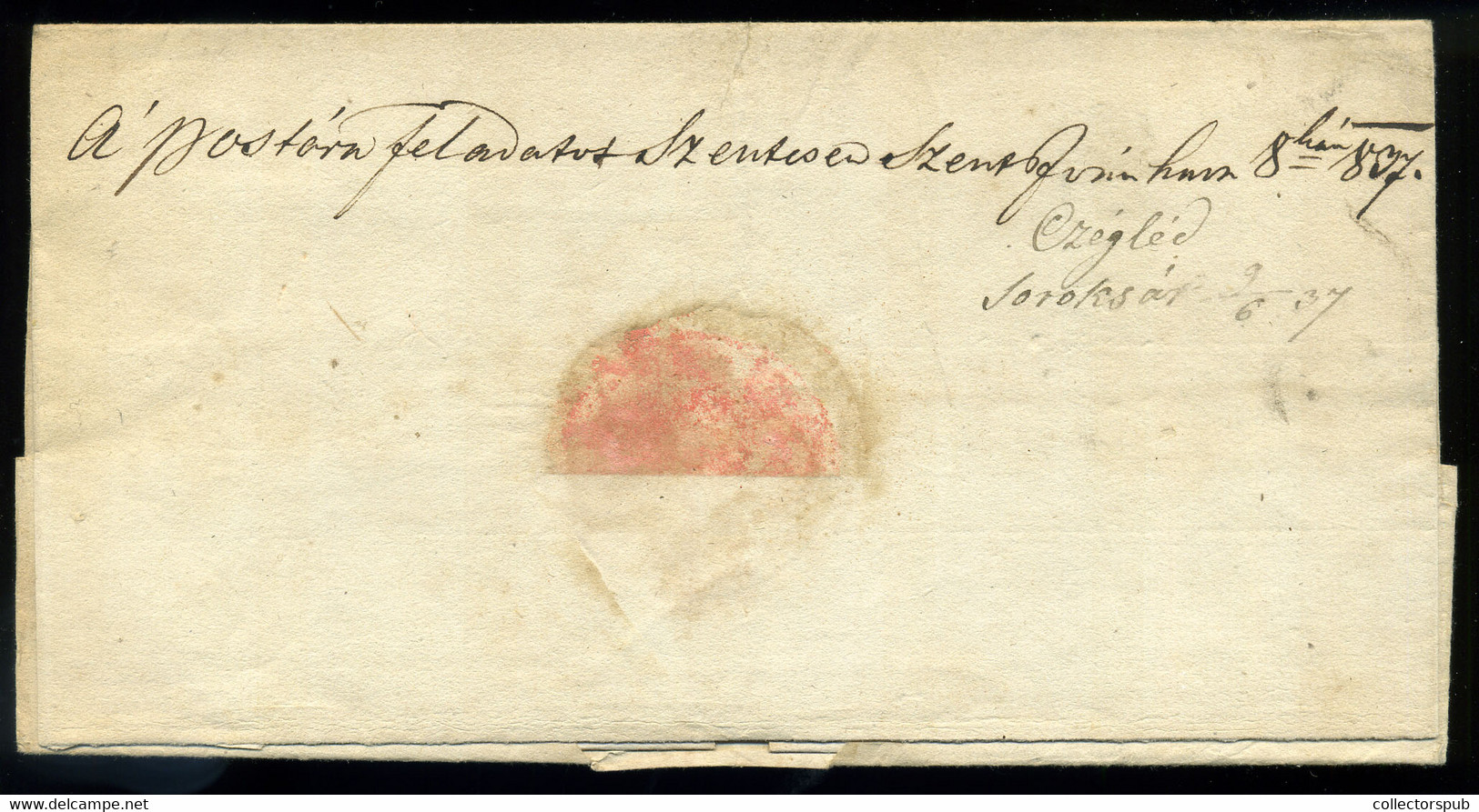 SZENTES 1837. Hivatalos Levél, Szép Bélyegzéssel Zomborba Küldve  /  SZENTES 1837 Official Letter Nice Pmk To Zombor - ...-1867 Préphilatélie