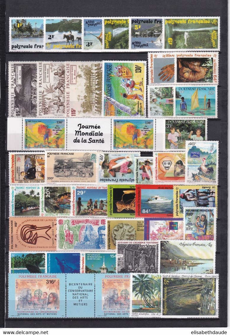 POLYNESIE - COLLECTION INCOMPLETE 1992/1997 - YVERT N° 399/530 ** MNH - COTE = 183 EUR. - Collezioni & Lotti