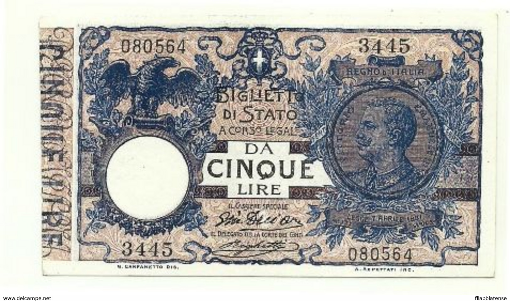 Italia - 5 Lire 1915      ---- - Italia – 5 Lire