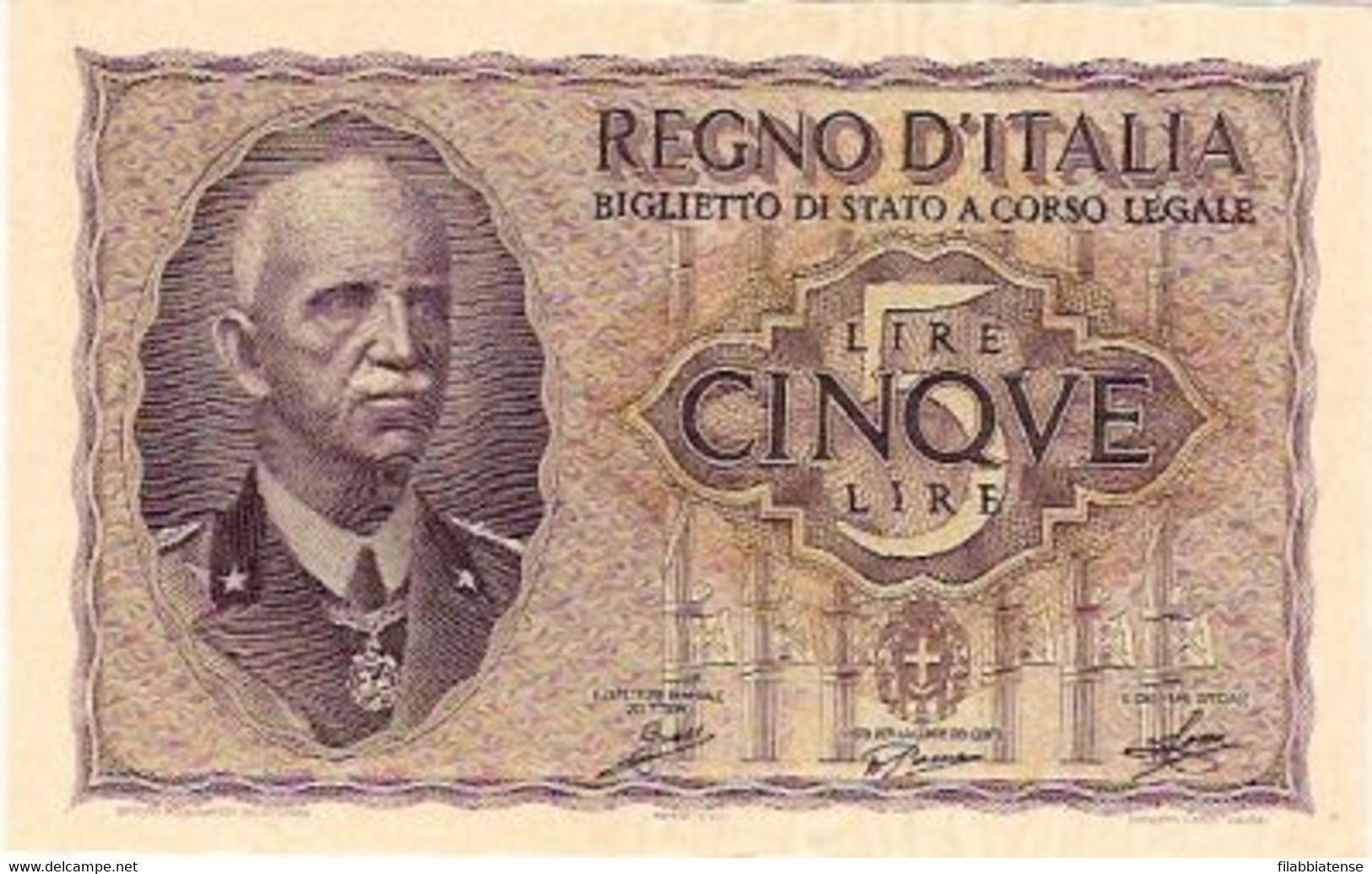 Italia - 5 Lire 1940     ---- - Italië– 5 Lire