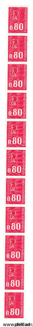 ROULETTE De 11 TIMBRES N° 1816 0.80 Fr -  Non Pliée - Rollo De Sellos