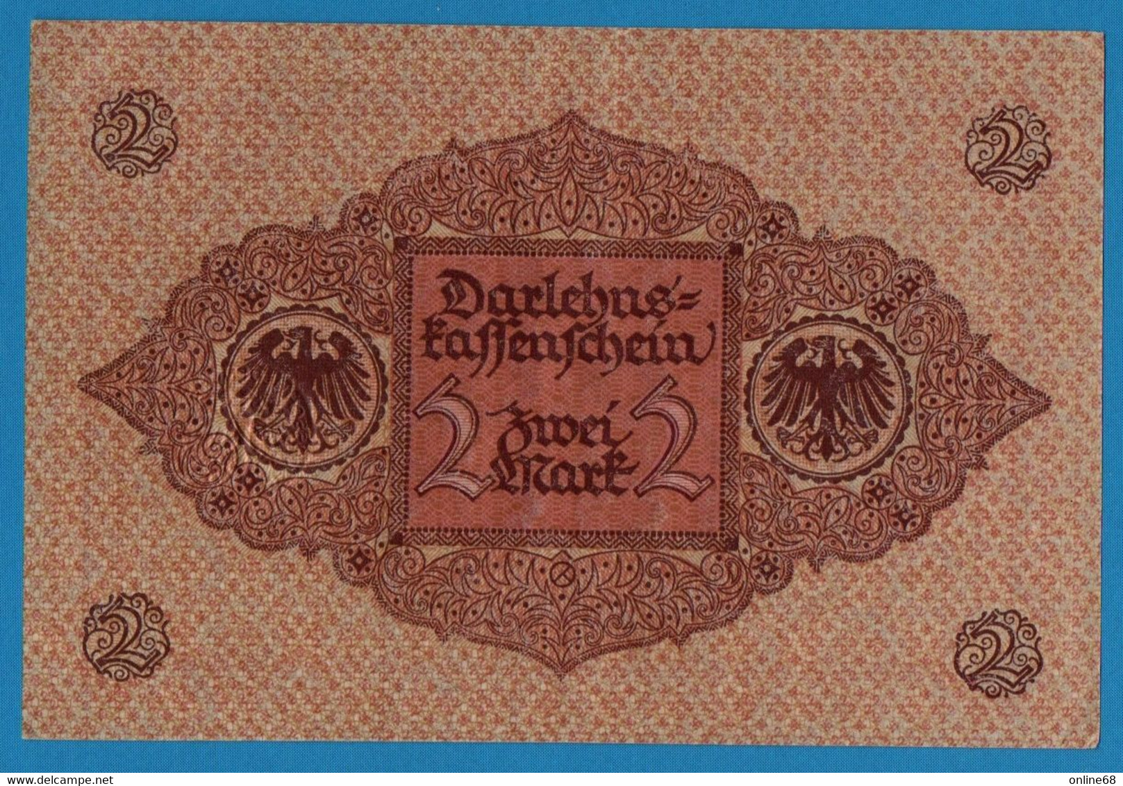 DEUTSCHES REICH 2 X 2 Mark	01.03.1920	Série # 1. 940741+42   P# 59	DARLEHENSKASSENSCHEIN - Imperial Debt Administration